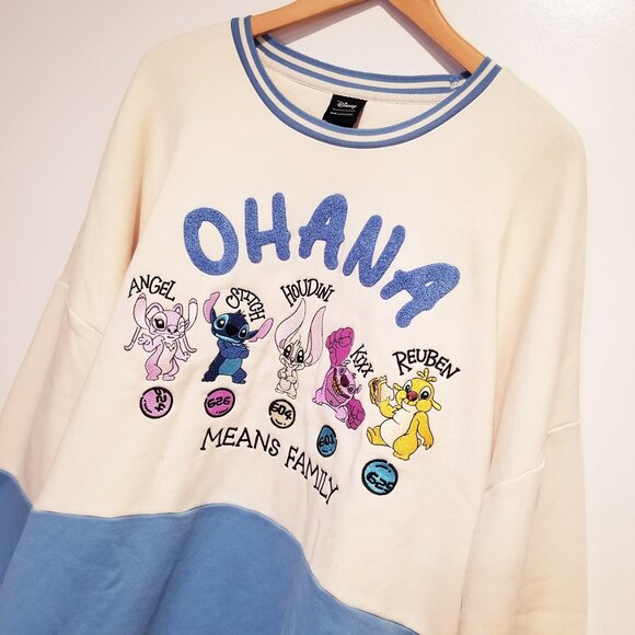NEW Disney Lilo & Stitch Ohana Means Family Crewneck Sweatshirt Size 3X $60 Blue - Picture 5 of 9